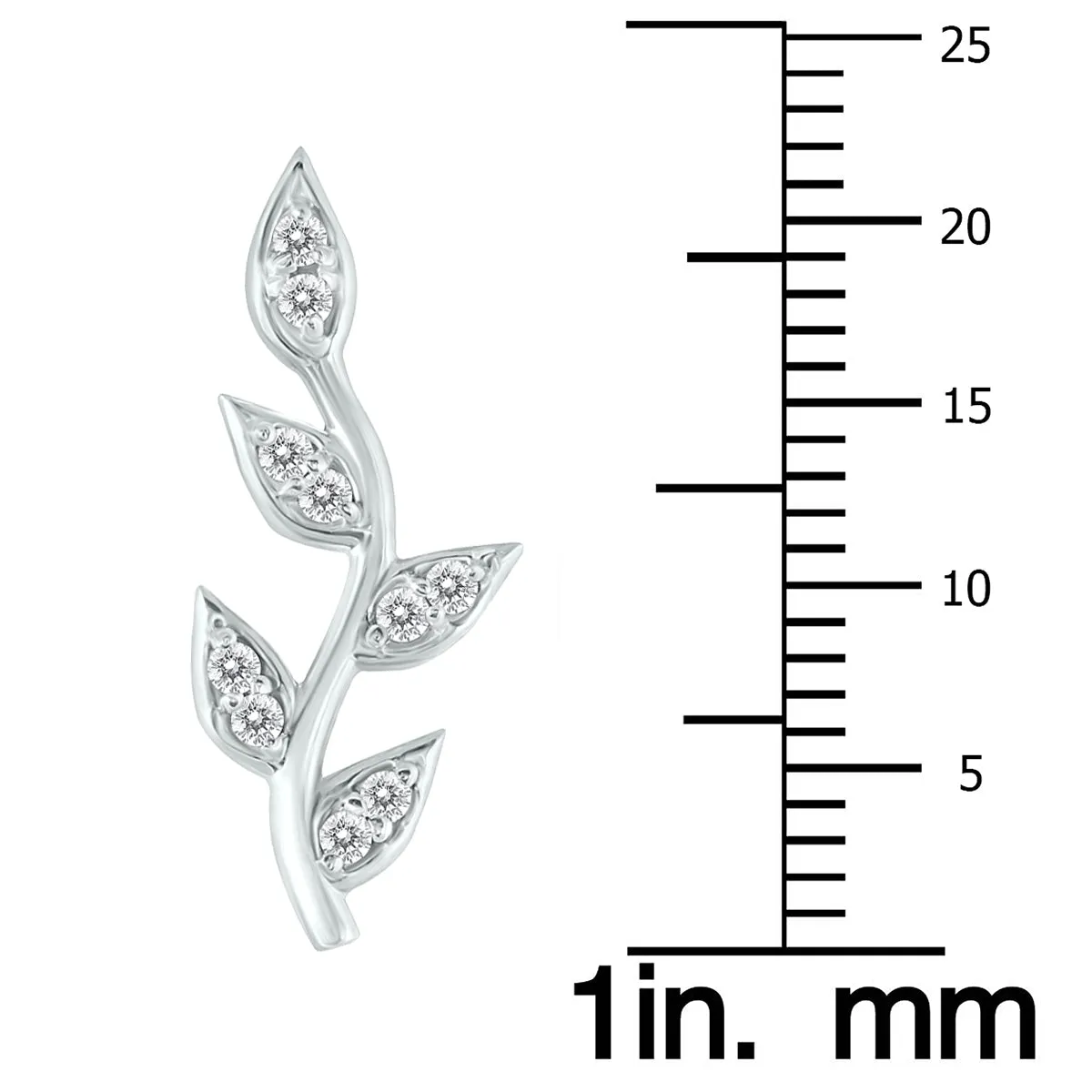 1/5 Ctw Genuine Diamond Vine And Leaf Earrings In 14K White Gold