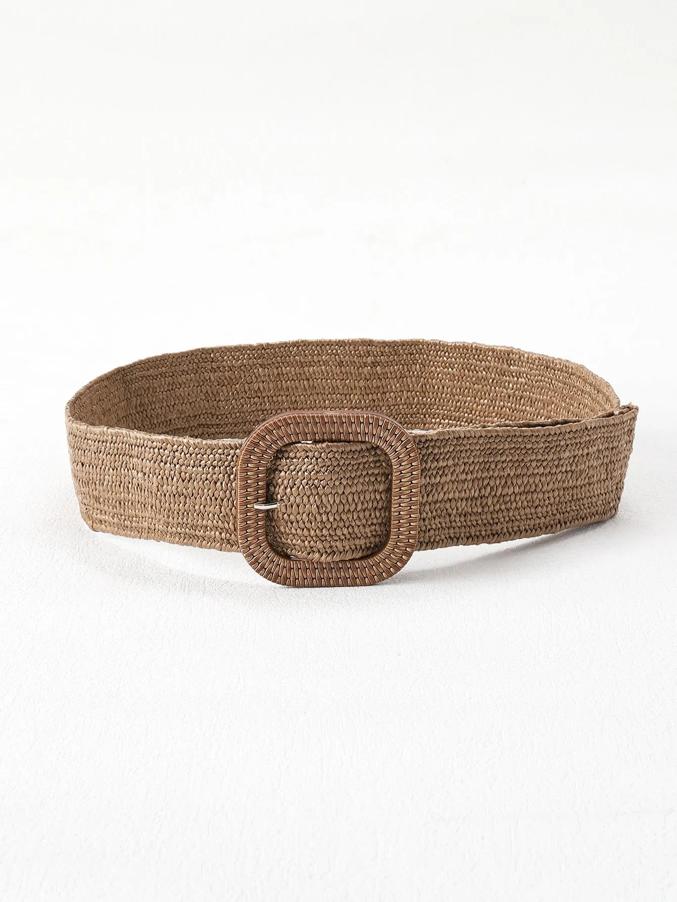 1pc Square Buckle Straw Belt Boho SD