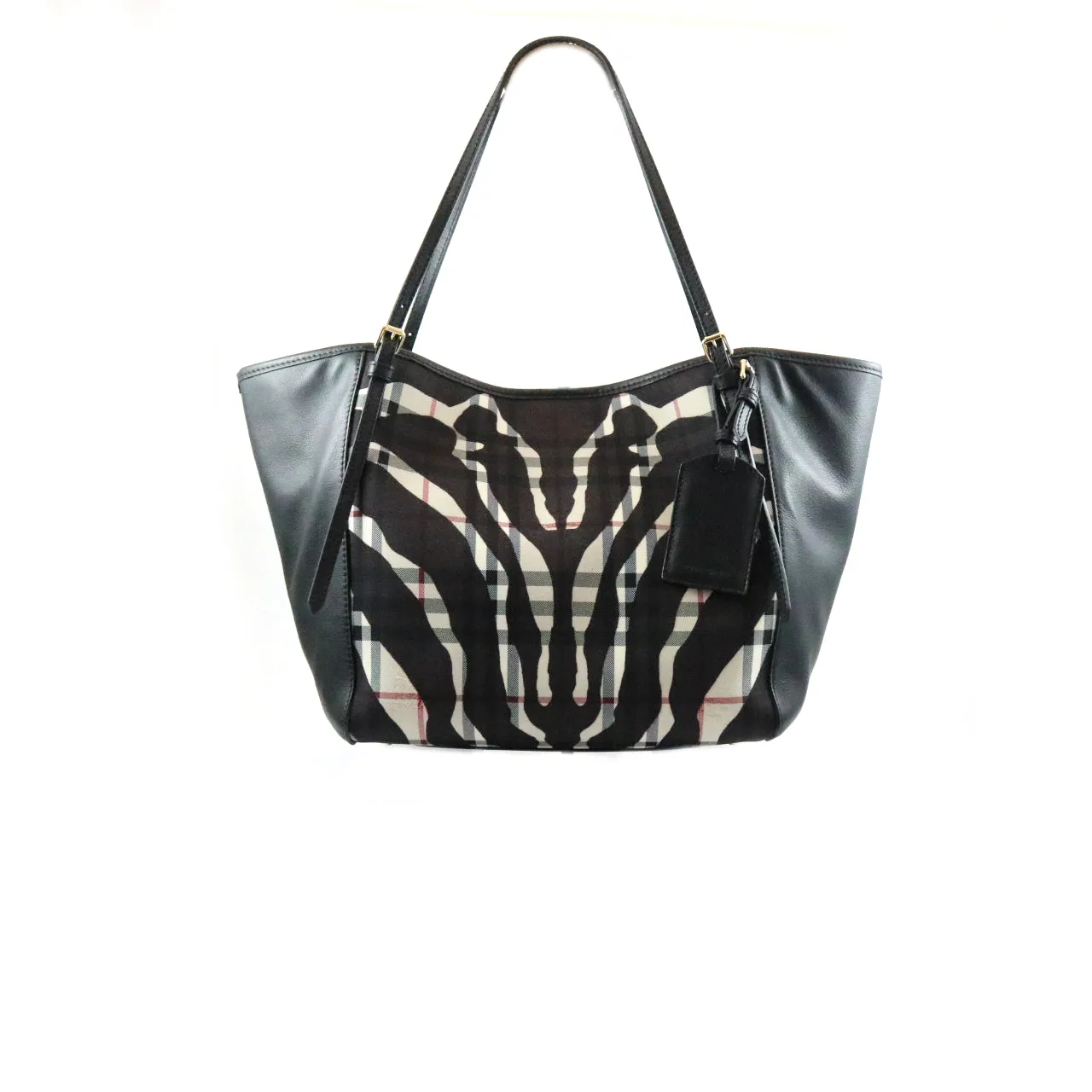 2-Way Zebra Check Tote