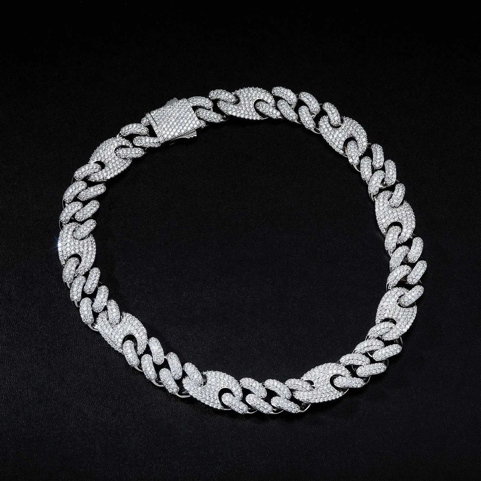 20mm Miami Cuban G-Link Chain in White Gold