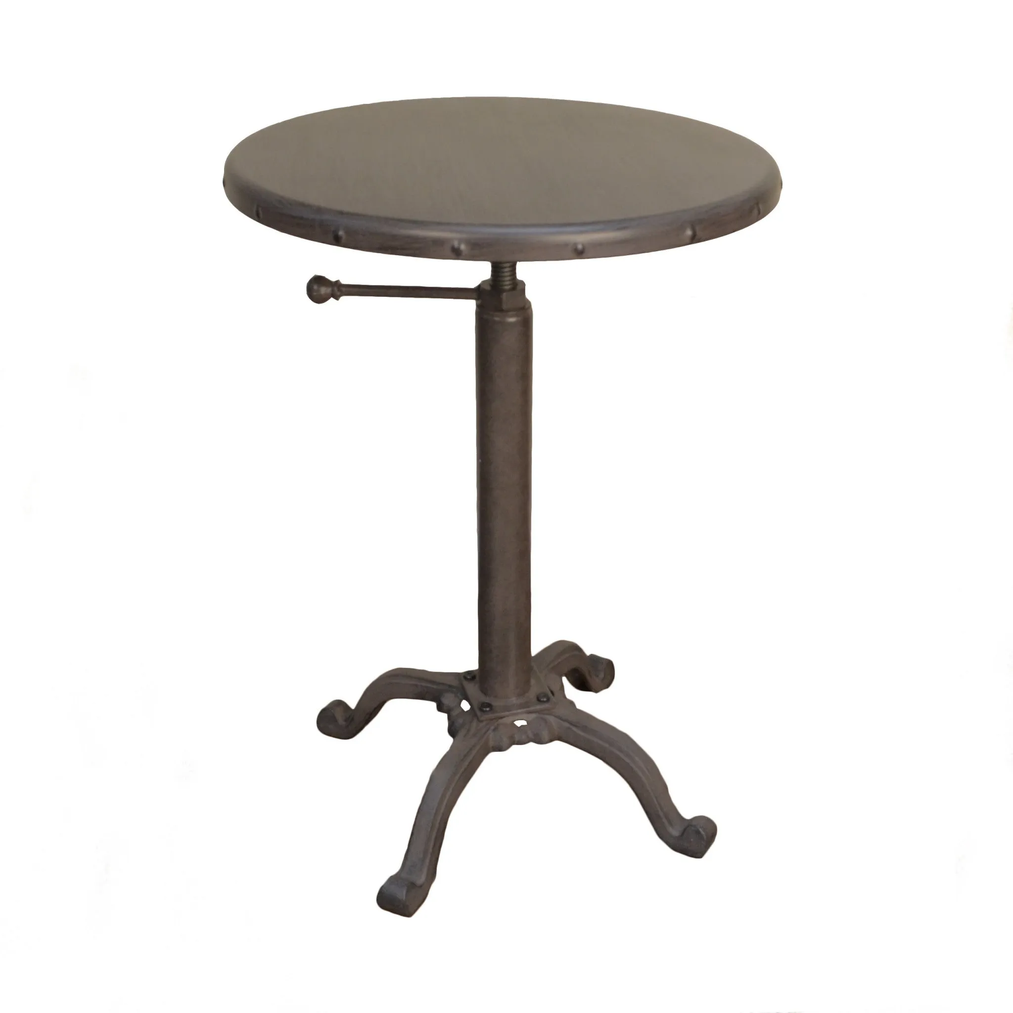 22" Industrial And Inustrial Iron Round End Table By Homeroots