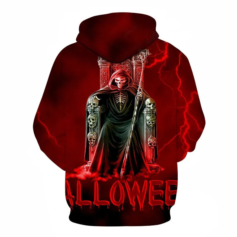 3D Print Wound Horror Blood Hoodies Sweatshirts Women Men I'M FINE Letter Hoodie Jumper Tracksuit Pullover Cosplay Women Tops