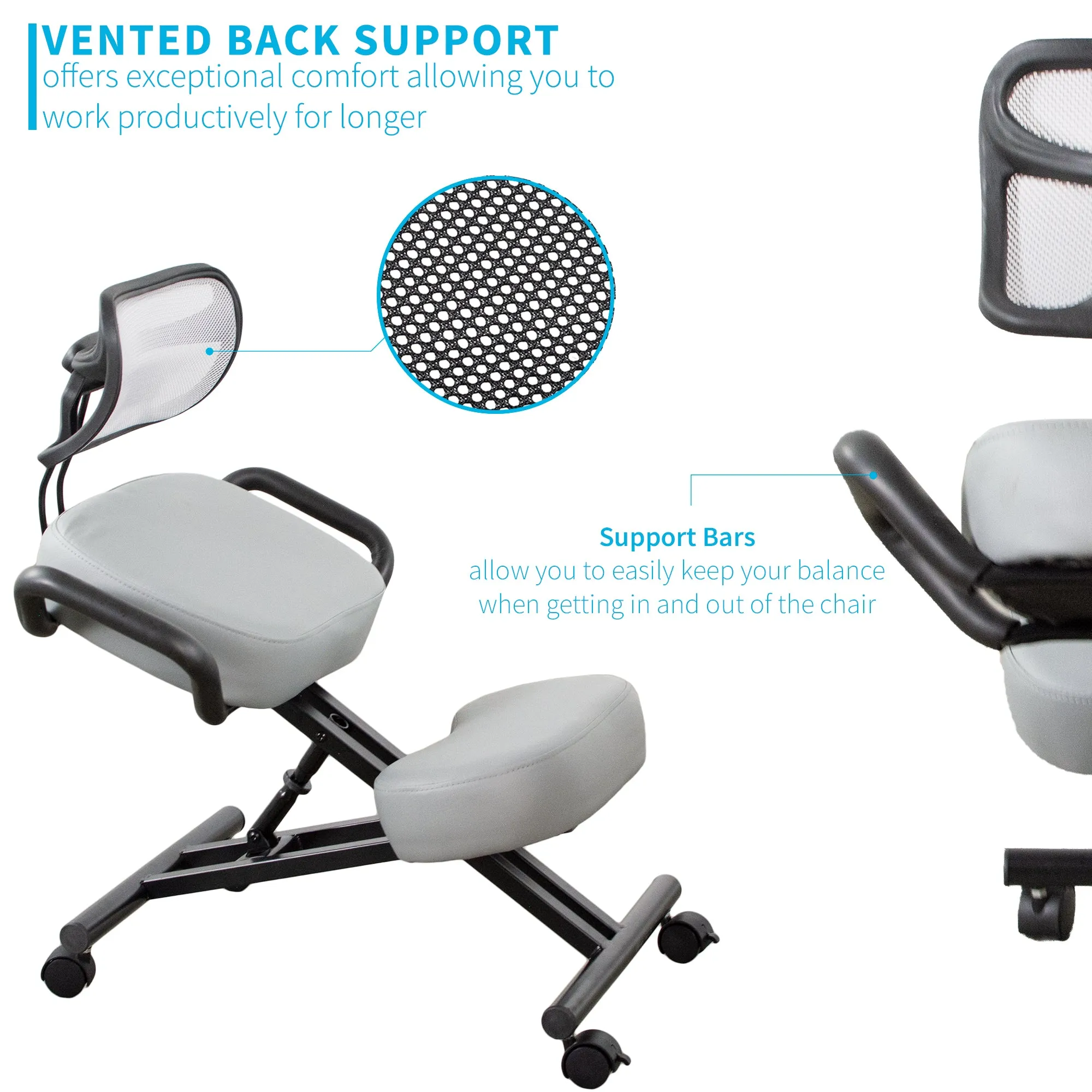 Adjustable Ergonomic Kneeling Chair with Back Support