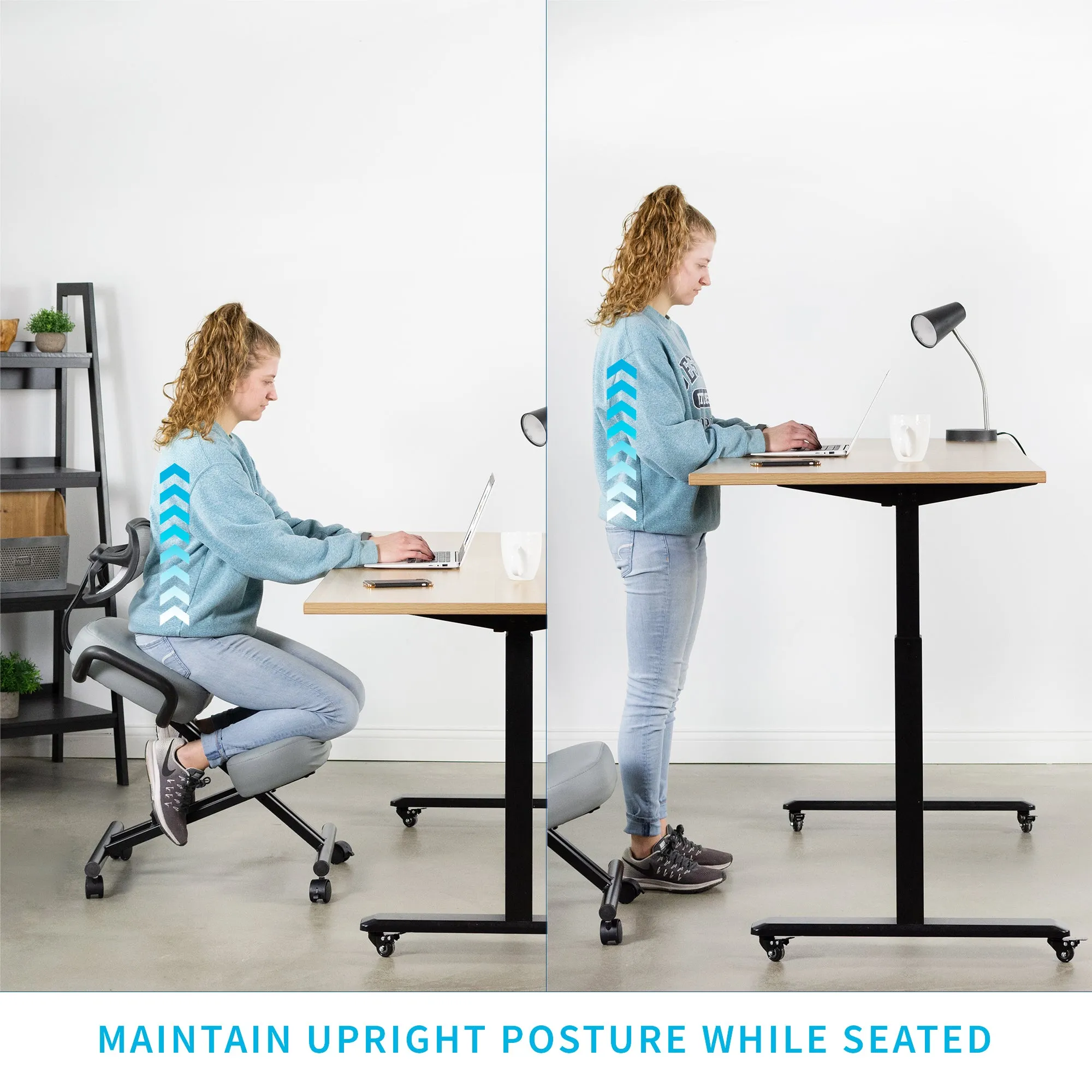 Adjustable Ergonomic Kneeling Chair with Back Support