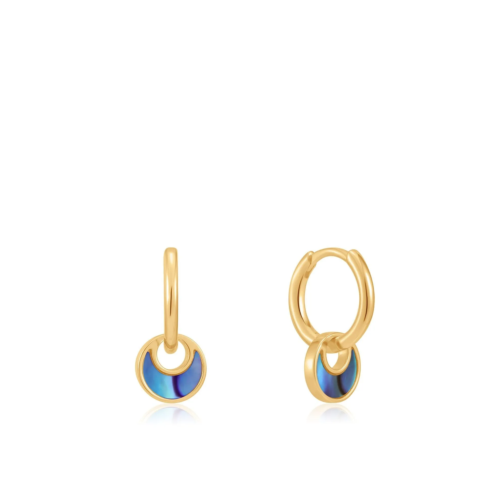 Ania Haie Gold Tidal Abalone Crescent Huggie Hoops