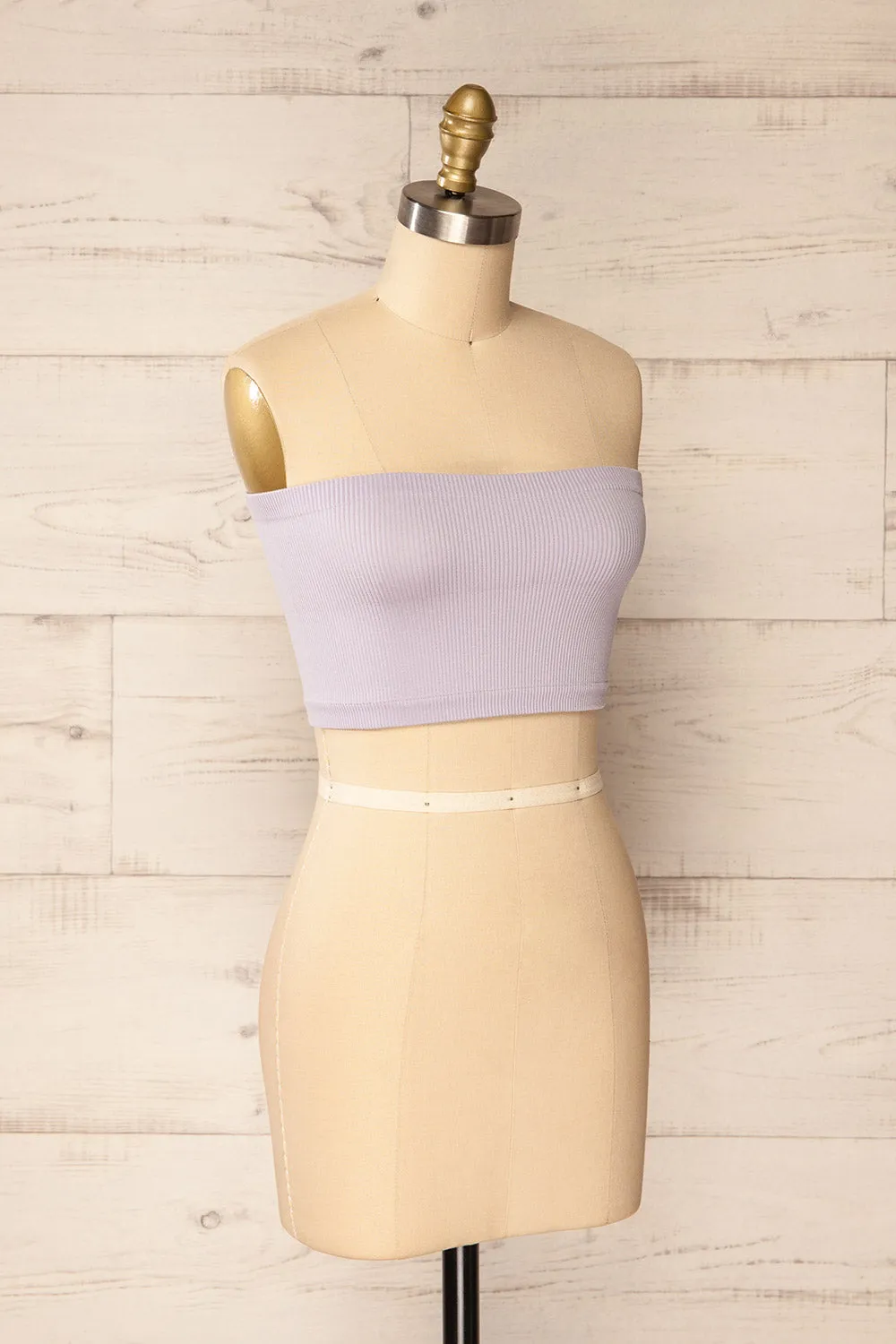 Arcachon Lilac | Ribbed Bandeau Top