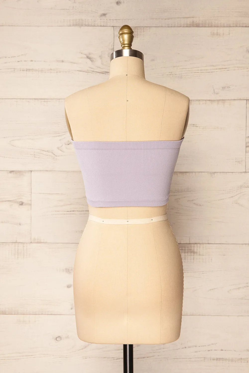 Arcachon Lilac | Ribbed Bandeau Top