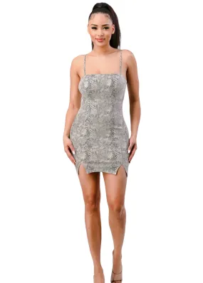 Aubrilee Mini Snake Skin Dress