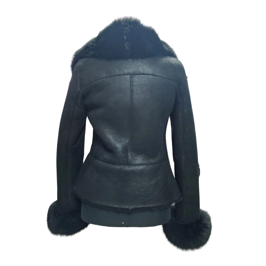 Azalea shearling jacket with large fox fur