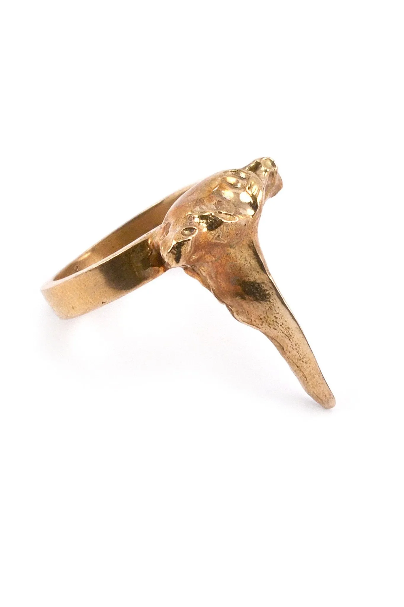 Bast Single Spine Ring in Bronze