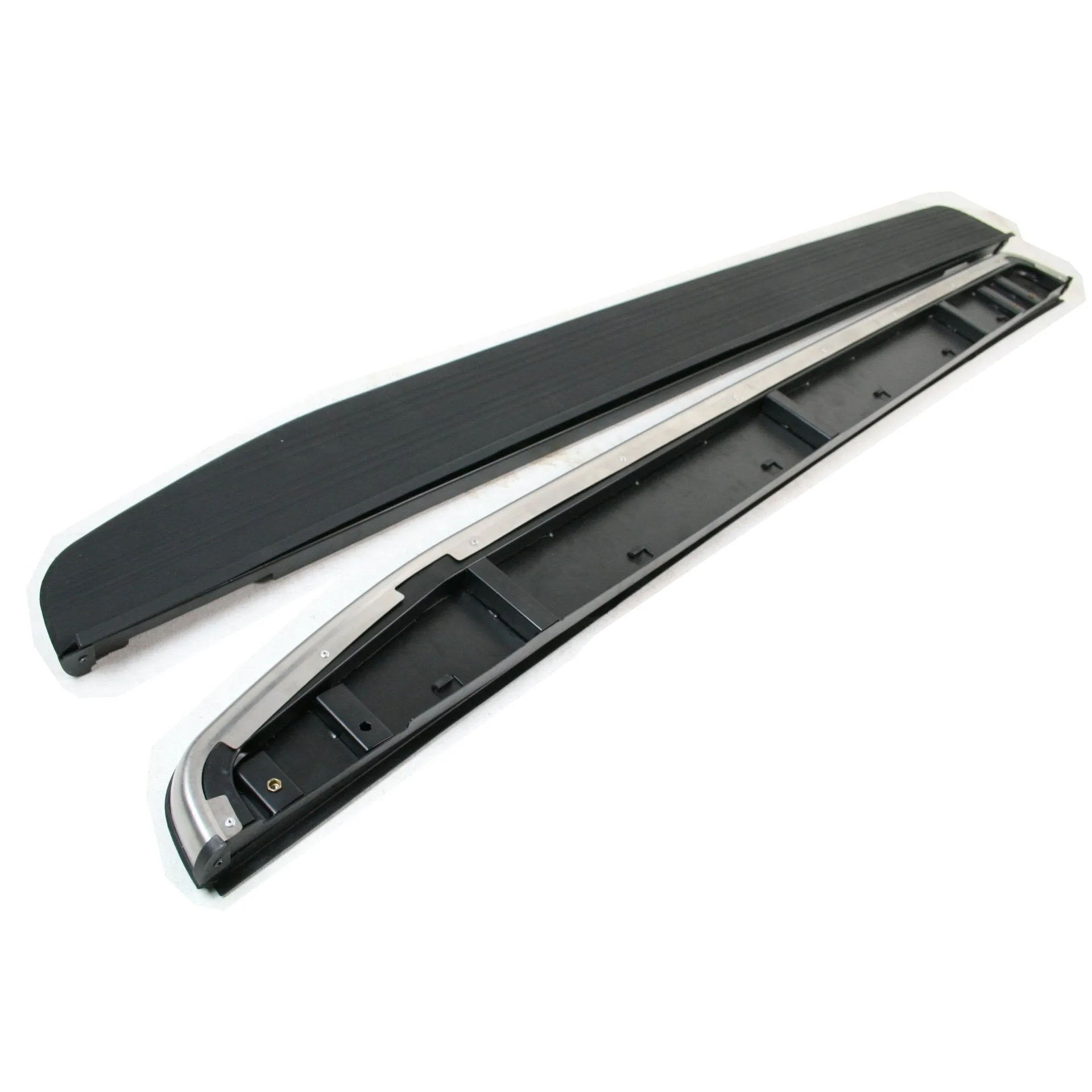 Black & Silver OE Style Side Steps Running Boards Range Rover Vogue 13-22 (L405)