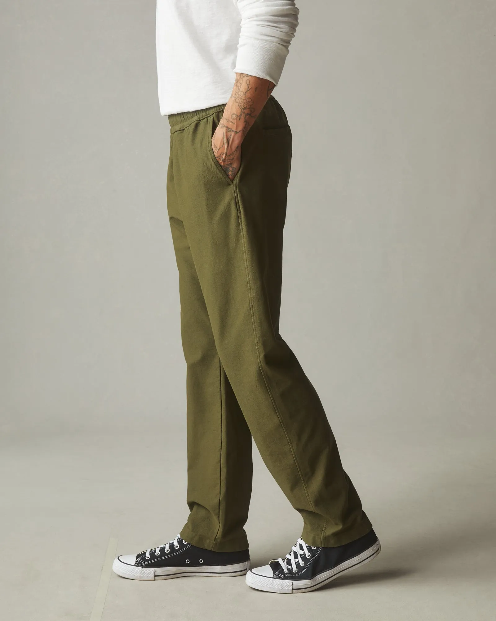 Brushed Twill Pant - Moss