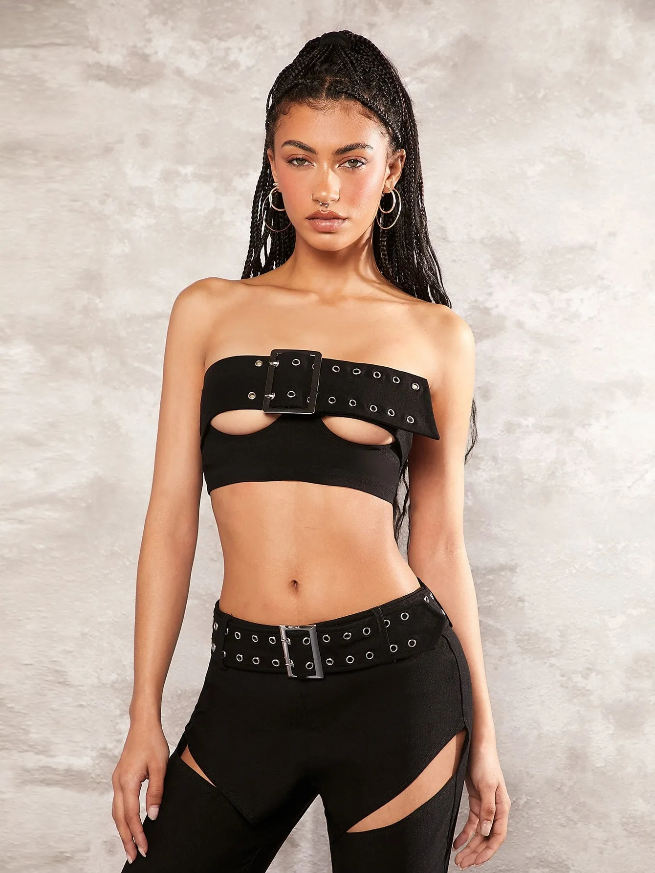 Buckle Cut Out Front Tube Top