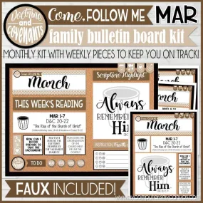 CFM D&C Family Bulletin Board Kit   FAUX Sheets {MAR 2021; neutrals} PRINTABLE