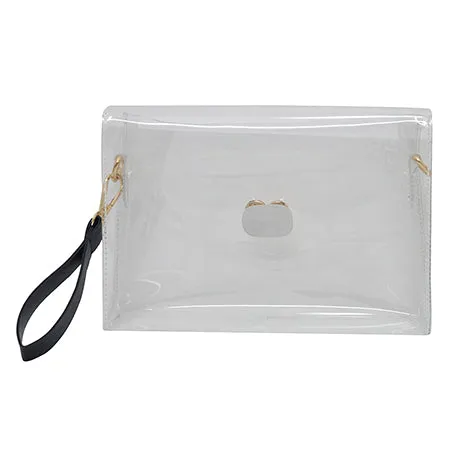 Clear Heart Locket Stadium Clutch/Crossbody