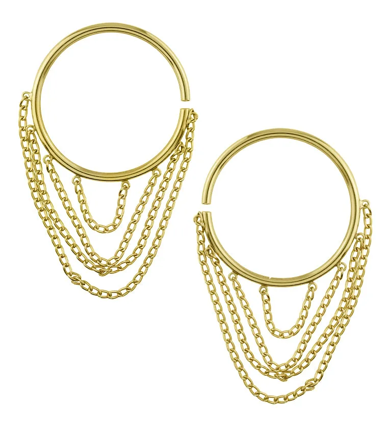 Dangle Chain Brass Ear Weights