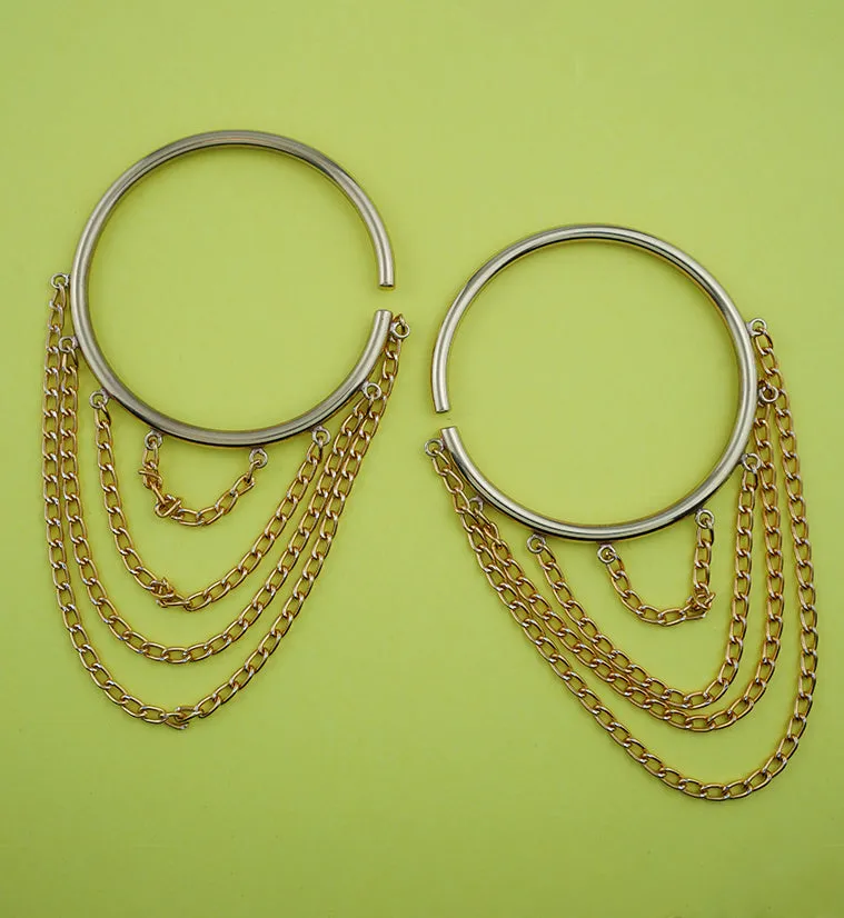 Dangle Chain Brass Ear Weights