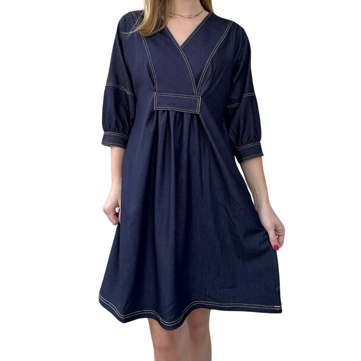 Dixie V-Neck Dress Denim