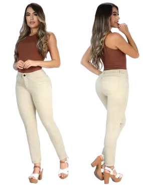 DM Shapewear - 7731 Beige Push up Jeans