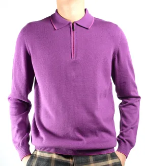 DT Tipped 1/4 Zip Polo Ls