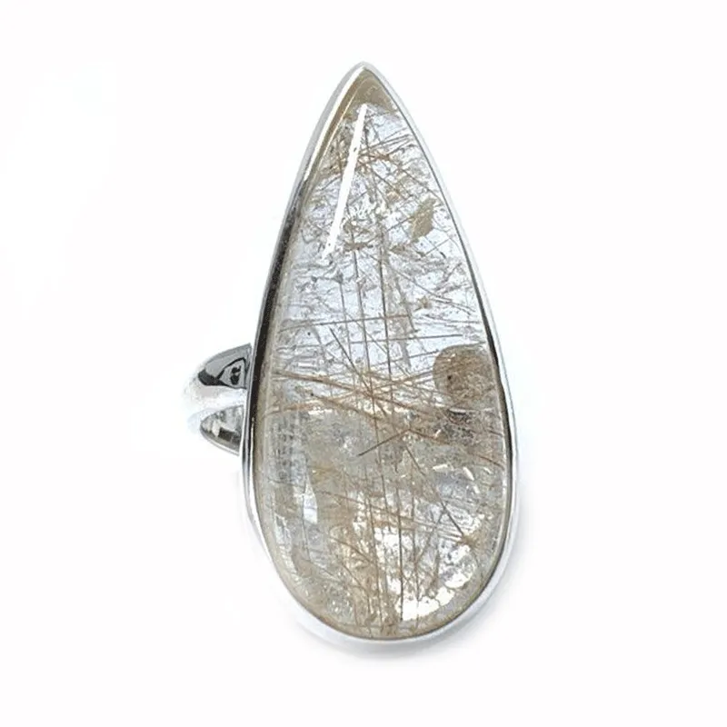 Eesha Rutilated Quartz Teardrop Ring