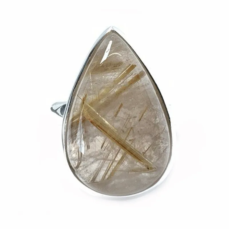 Eesha Rutilated Quartz Teardrop Ring