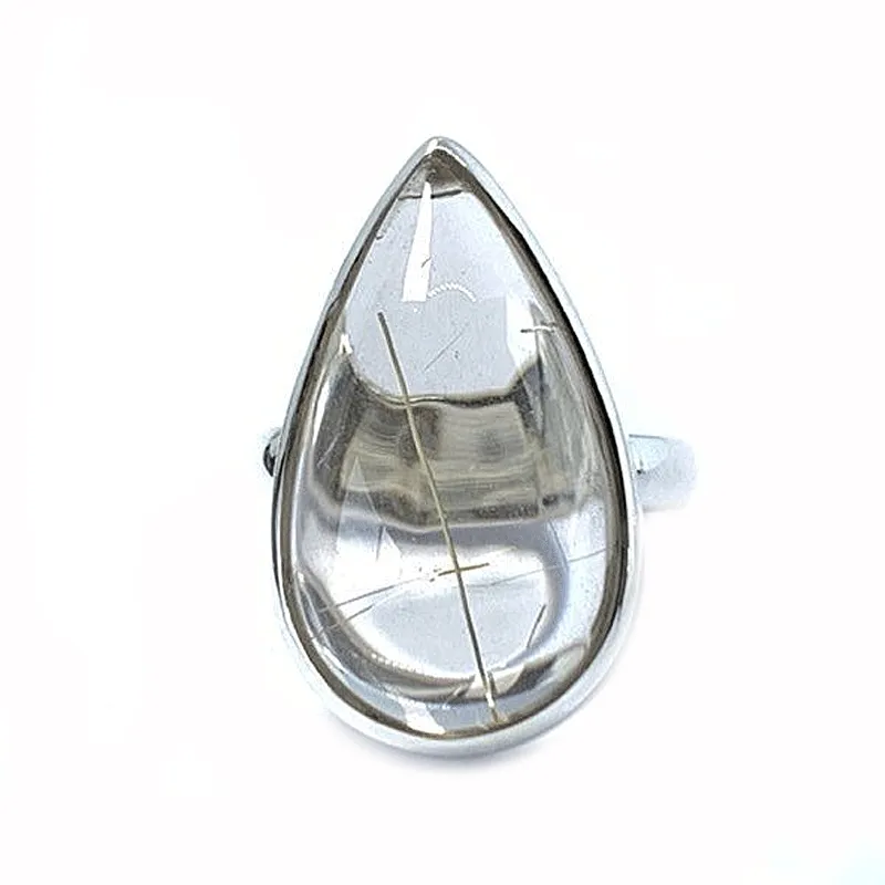 Eesha Rutilated Quartz Teardrop Ring