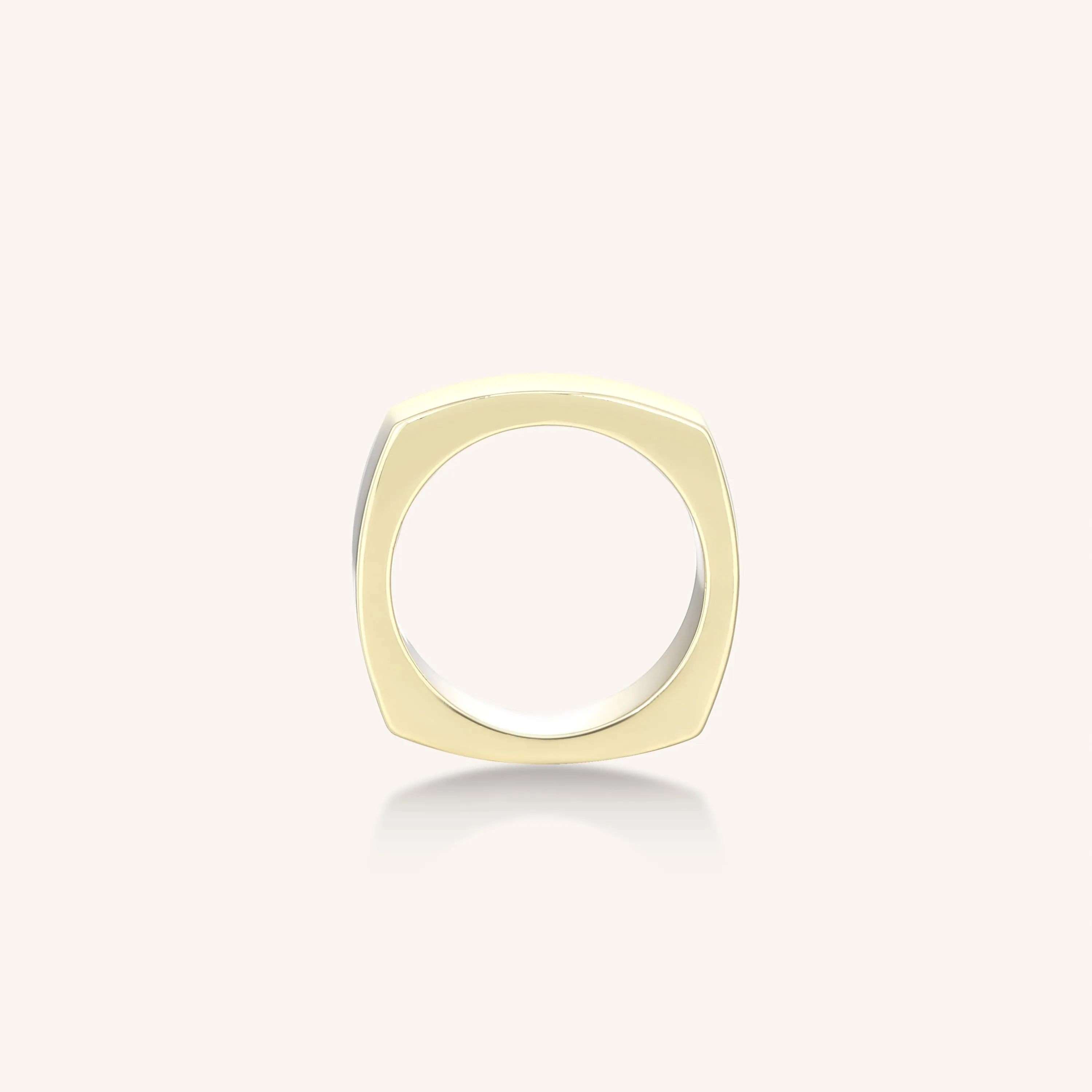 Euro Square Gold Ring