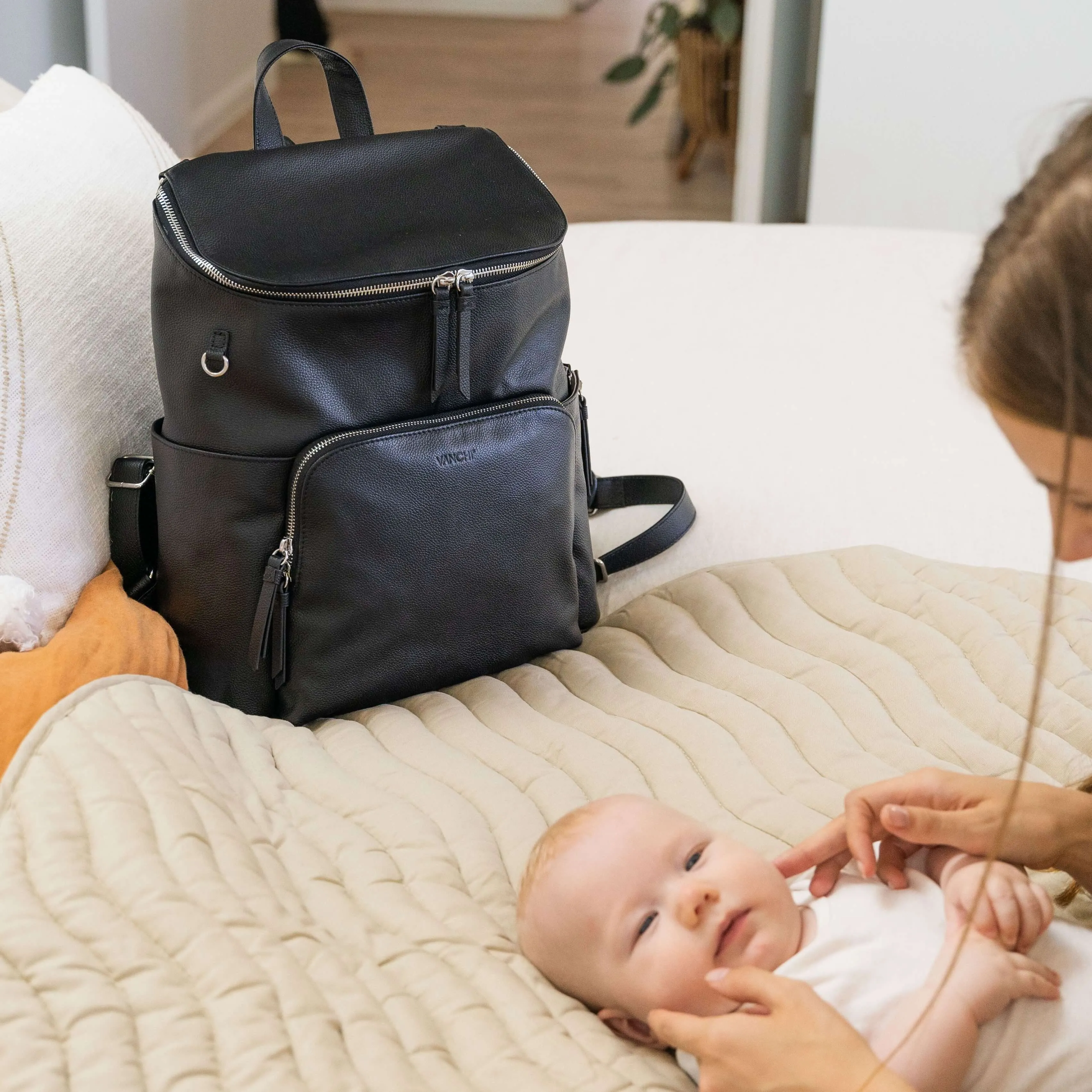 Frankie Everyday Backpack (Leather) Black