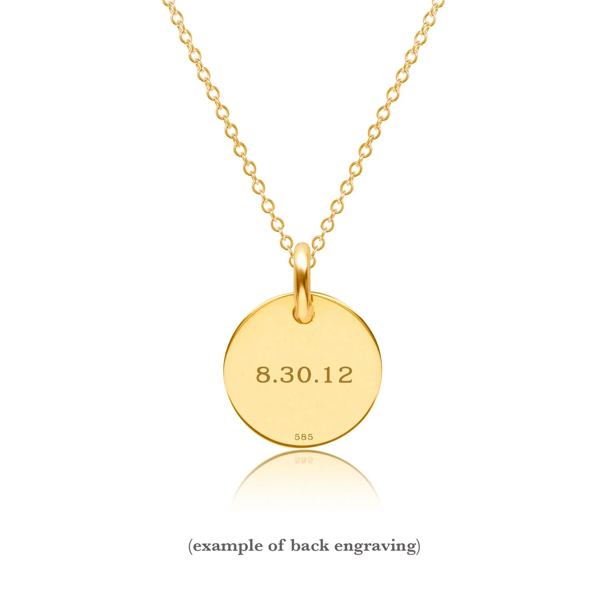 Gold Initial Circle Necklace - Lowercase