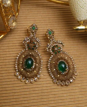 Green Katak Polki Earrings