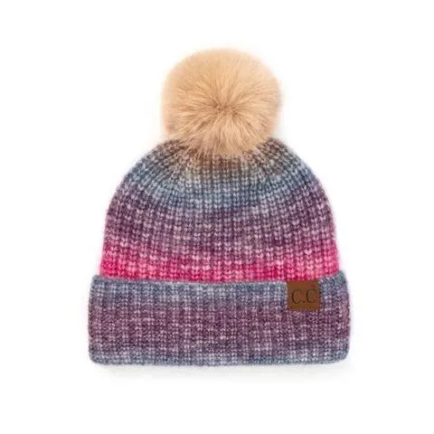 Hat Ombre Berry Pom