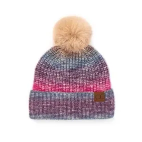 Hat Ombre Berry Pom