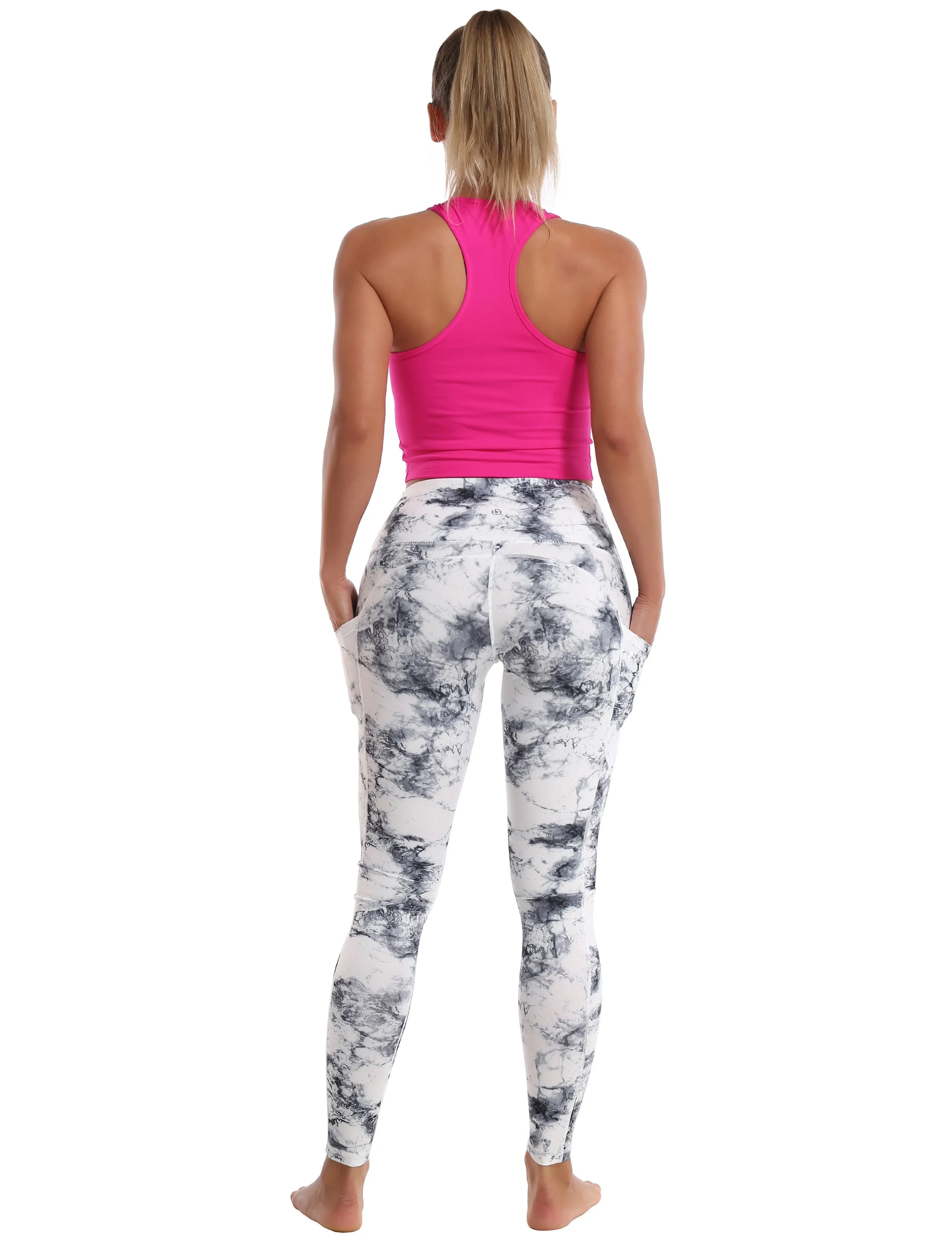 Hip Line Side Pockets Yoga Pants arabescato ins