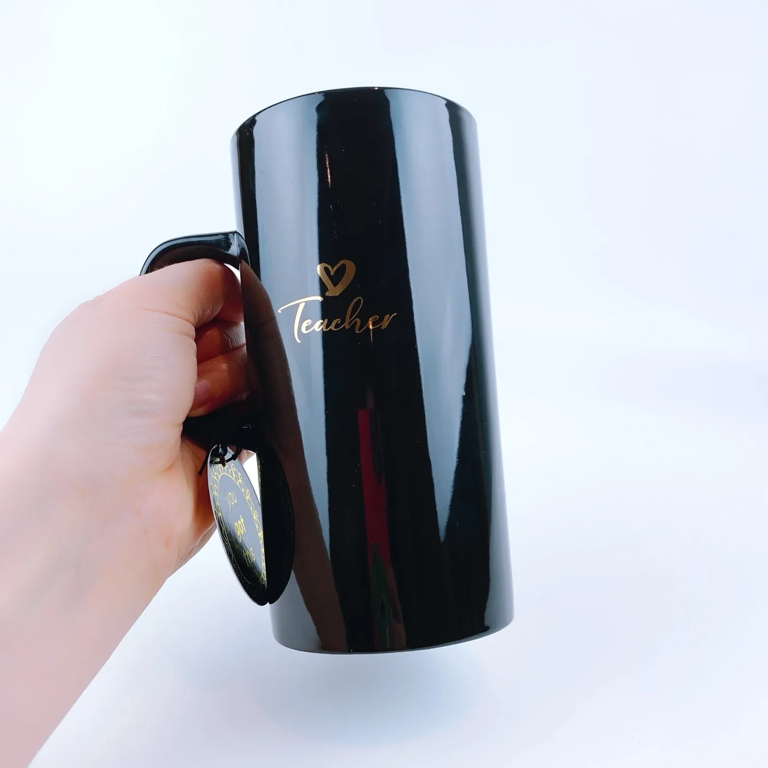 Home Essentials Long / Tall Sleek Teacher Black Mug Cup 18oz