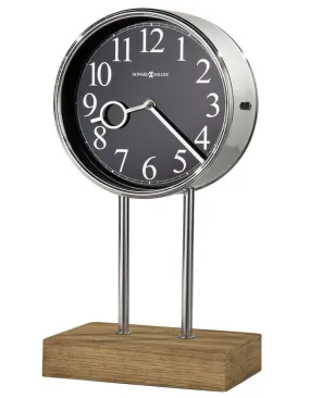 Howard Miller Baxford Chiming Mantel Clock - Black Dial - Driftwood Base