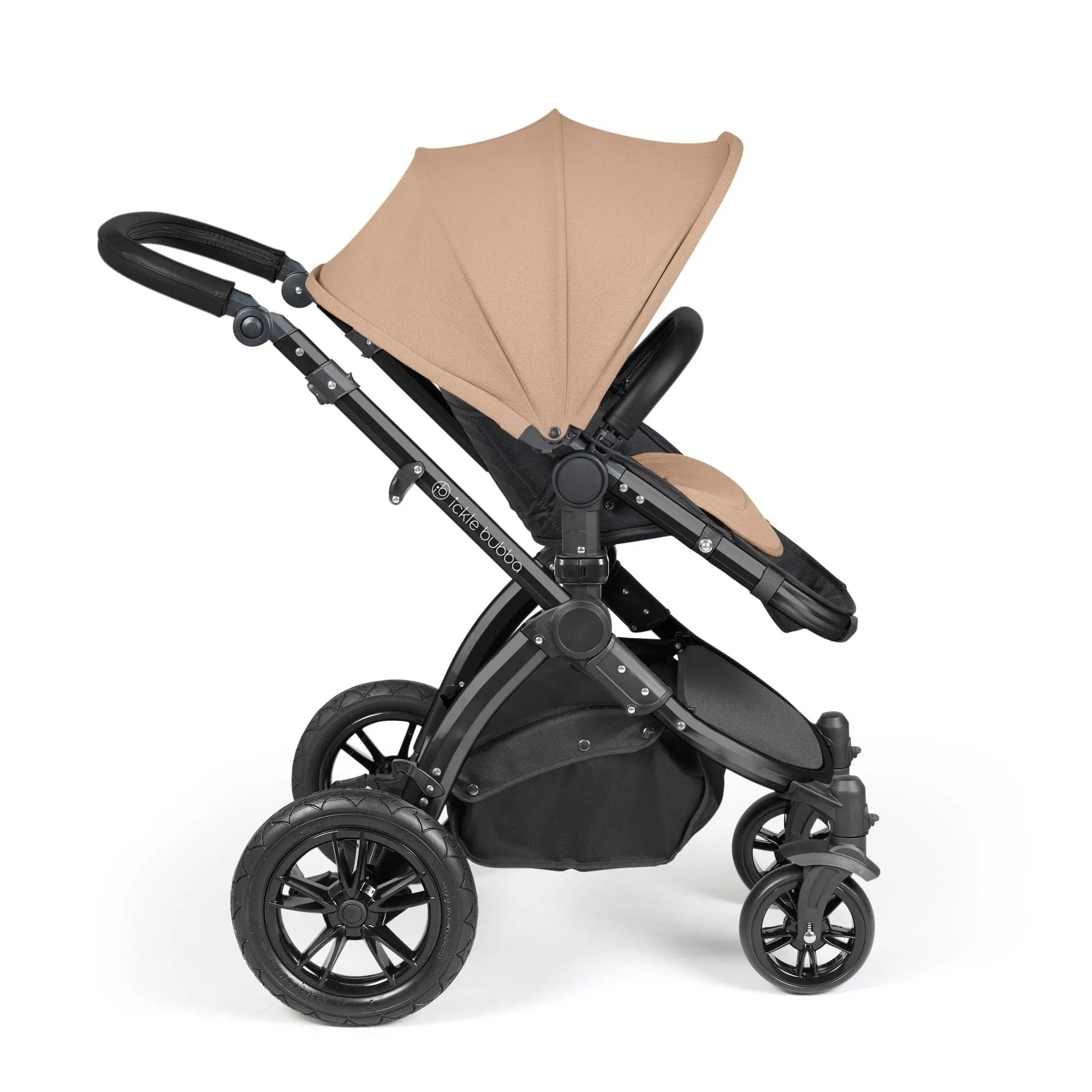 Ickle Bubba Stomp Luxe All-in-One I-Size Travel System With Isofix Base - Black / Desert / Black