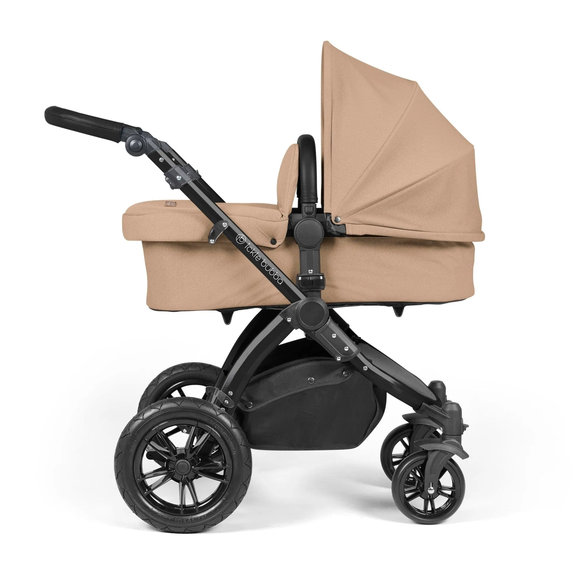 Ickle Bubba Stomp Luxe All-in-One I-Size Travel System With Isofix Base - Black / Desert / Black