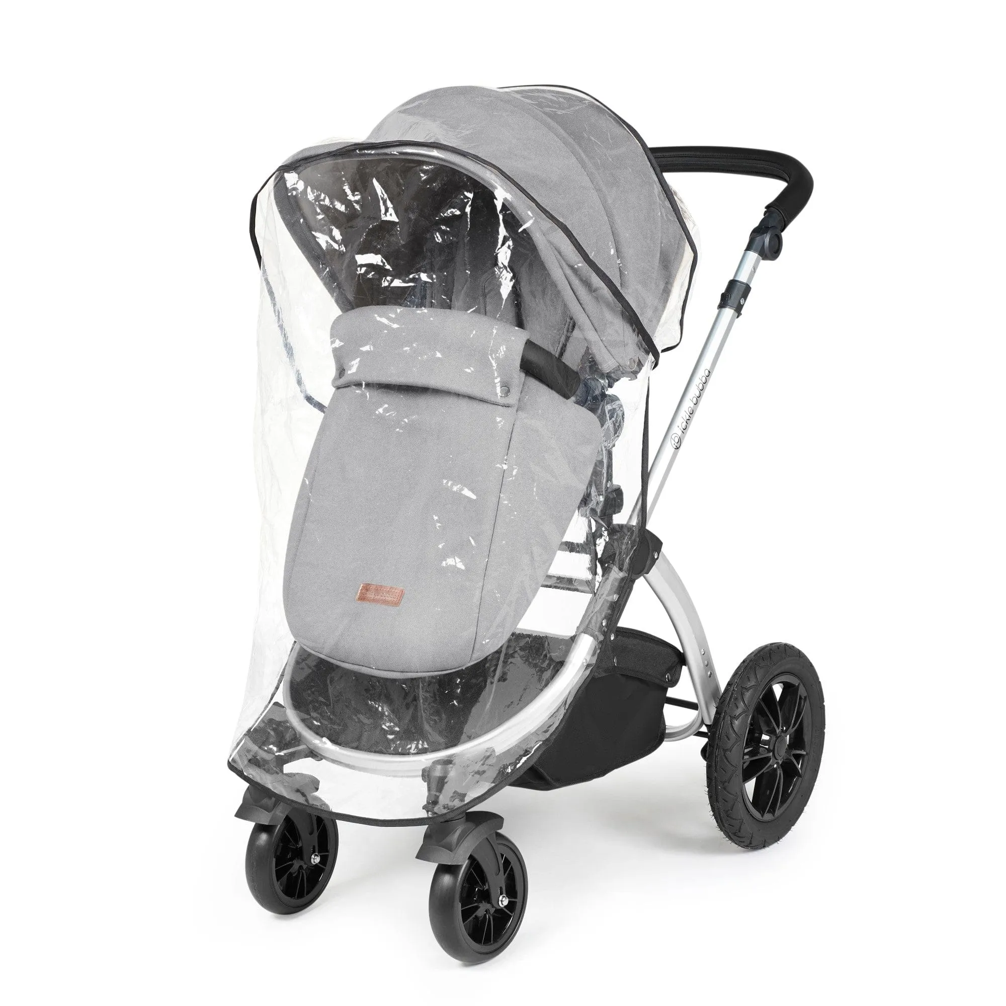 Ickle Bubba Stomp Luxe All-in-One I-Size Travel System With Isofix Base - Silver / Pearl Grey / Black