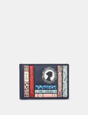 Jane Austen Bookworm Navy Leather Travel Pass Holder