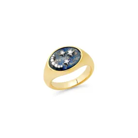 Lapis Star and Moon Ring