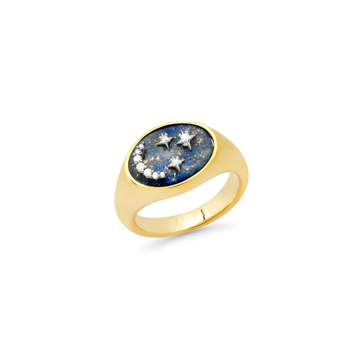 Lapis Star and Moon Ring