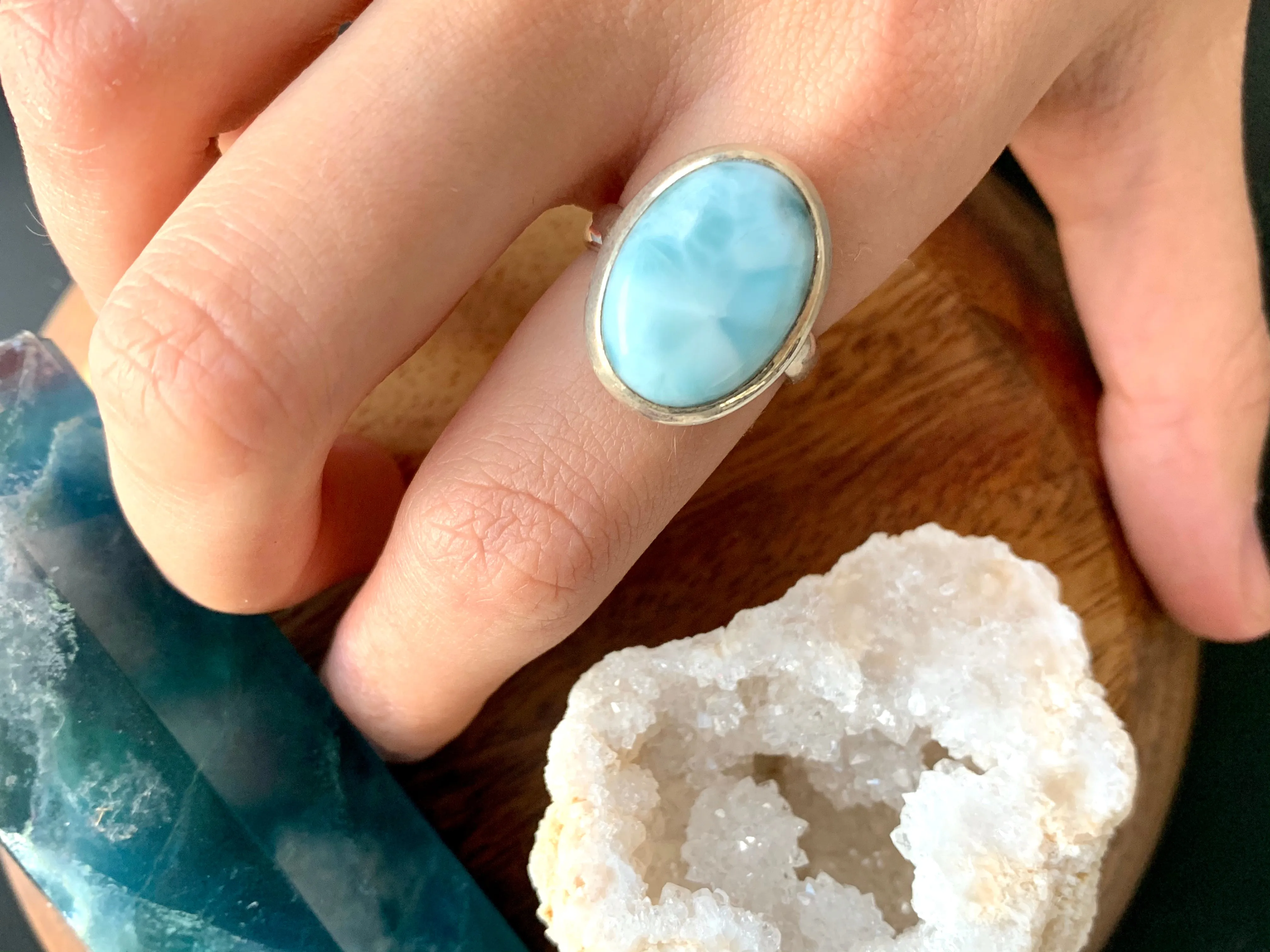 Larimar Ariel Ring - Large Oval