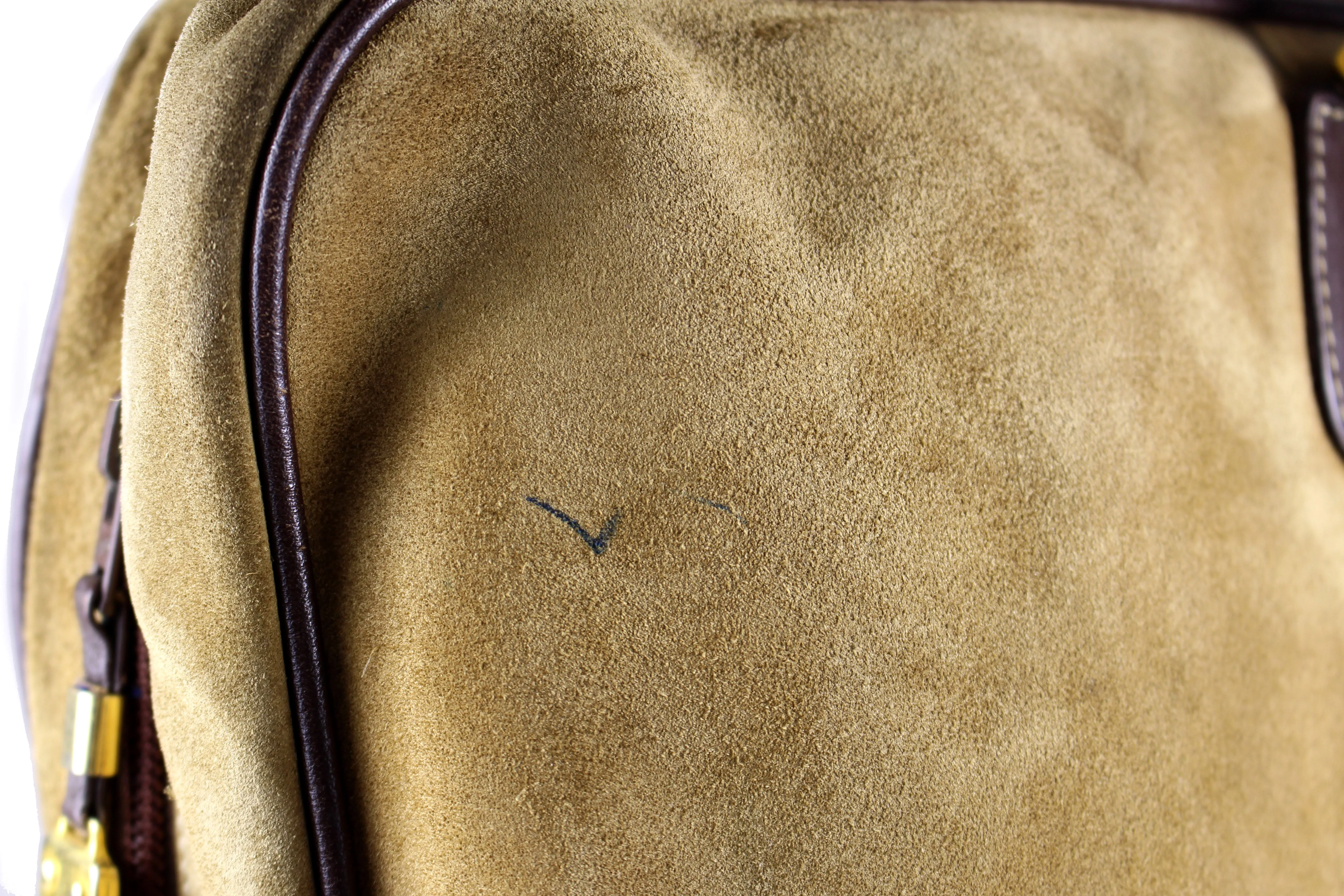 LOEWE Amazona gold suede travel bag