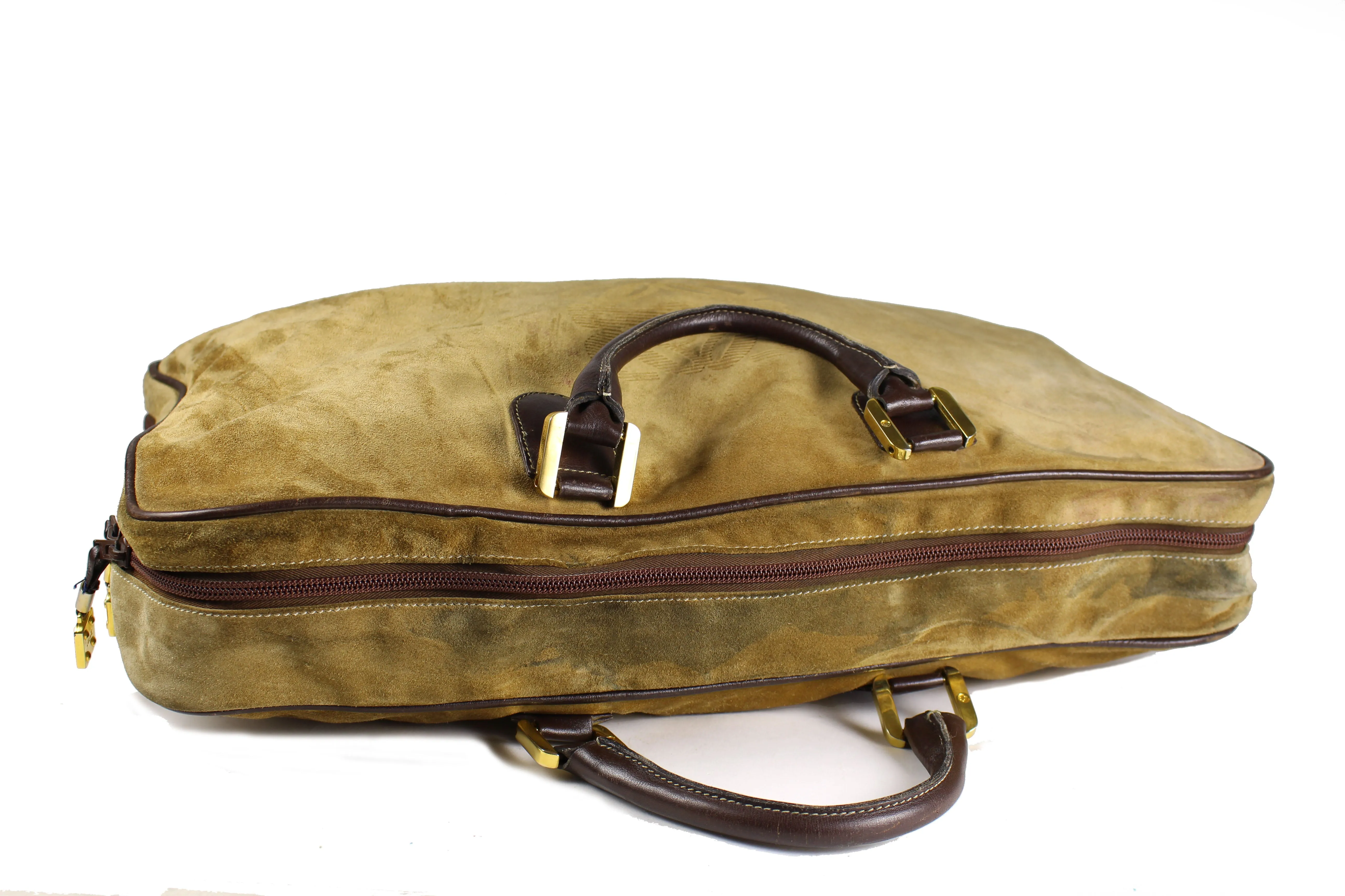 LOEWE Amazona gold suede travel bag