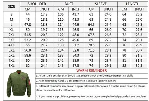 Max To 8XL US Embroidery Thin Pilot Jacket