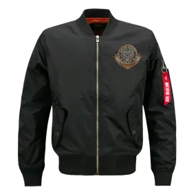 Max To 8XL US Embroidery Thin Pilot Jacket