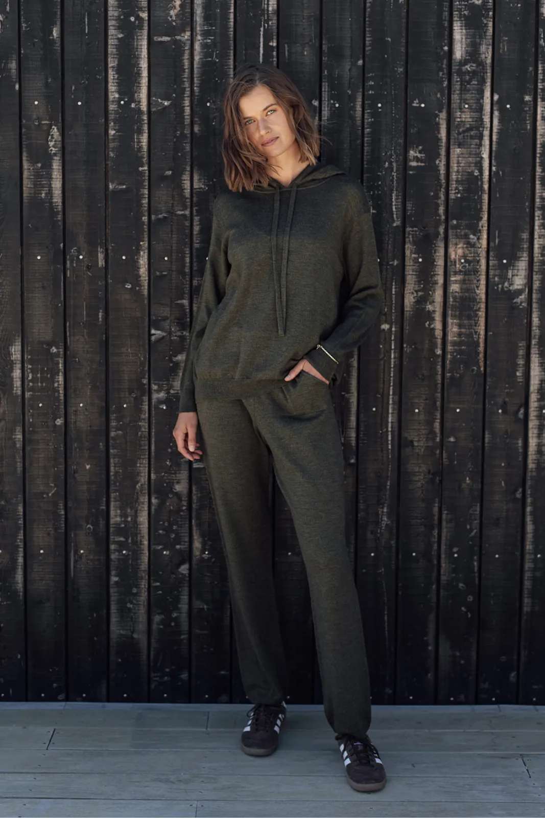 Merino Hoodie - Pine