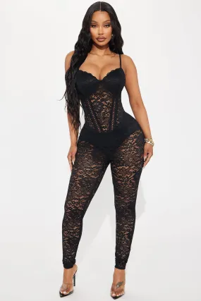 My Love Affair Lace Jumpsuit - Black