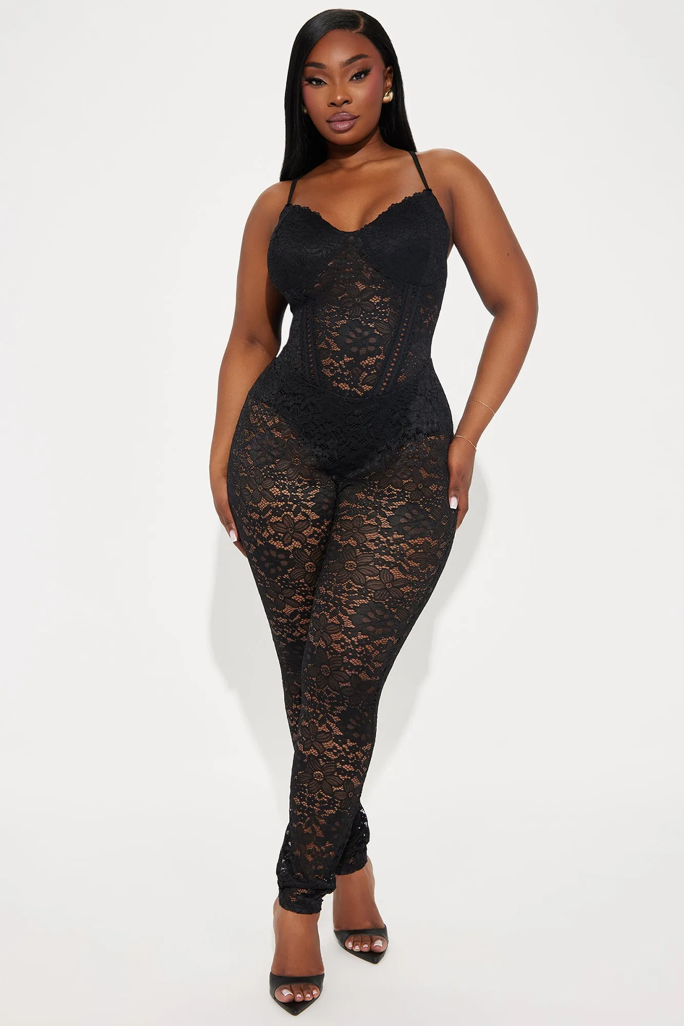 My Love Affair Lace Jumpsuit - Black